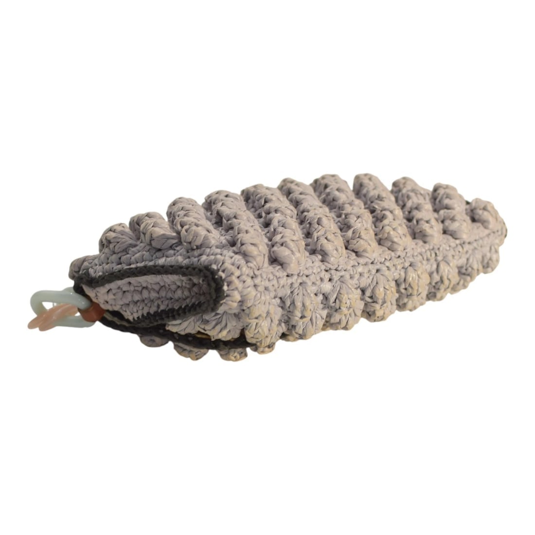 Missoni 3D Gray Wicker Crochet Medium Shoulder Bag Multicolor Resin Chain Strap - 9