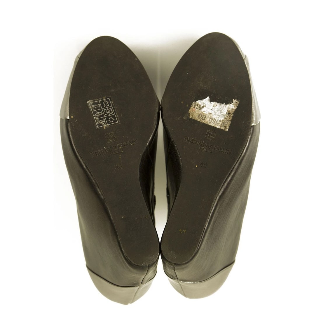 Pierre Balmain Black Leather & Silver Wedge platform Ankle Boot Booties Shoes 40 - 7