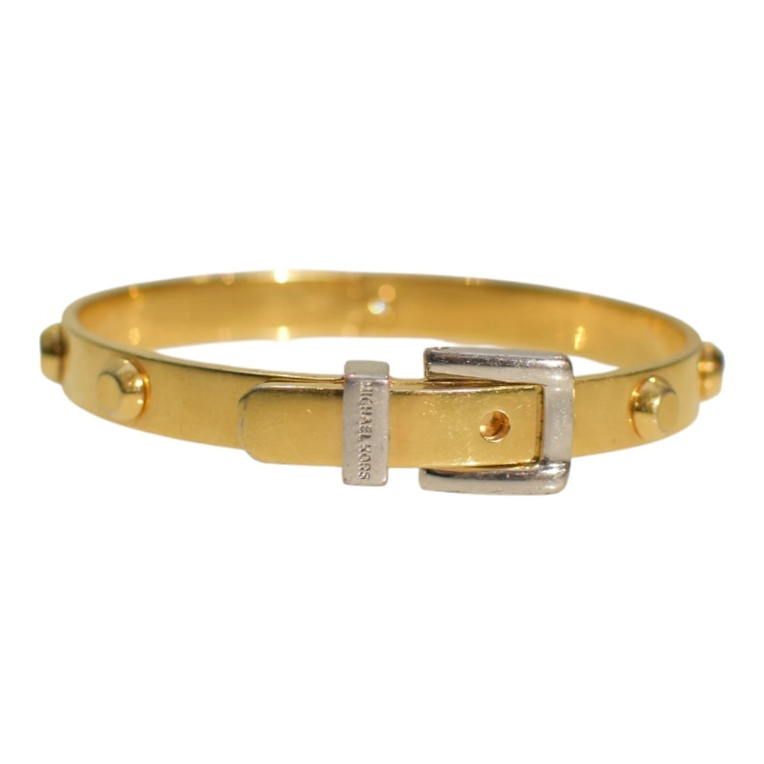 Michael Kors Gold-Tone Studded Buckle Bangle Bracelet Women’s Jewelry (1 of 6)
