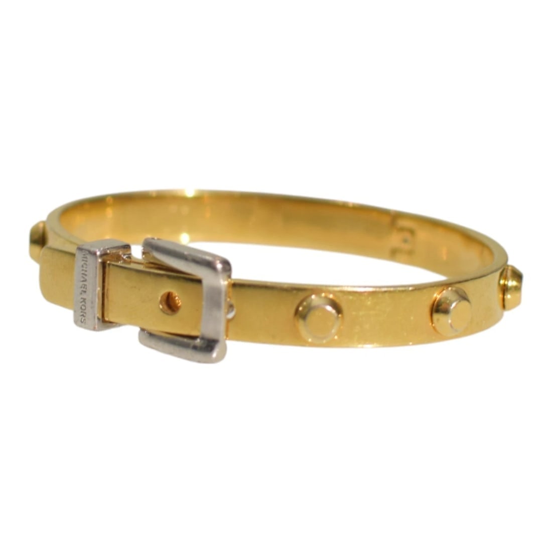 Michael Kors Gold-Tone Studded Buckle Bangle Bracelet Women’s Jewelry - 3