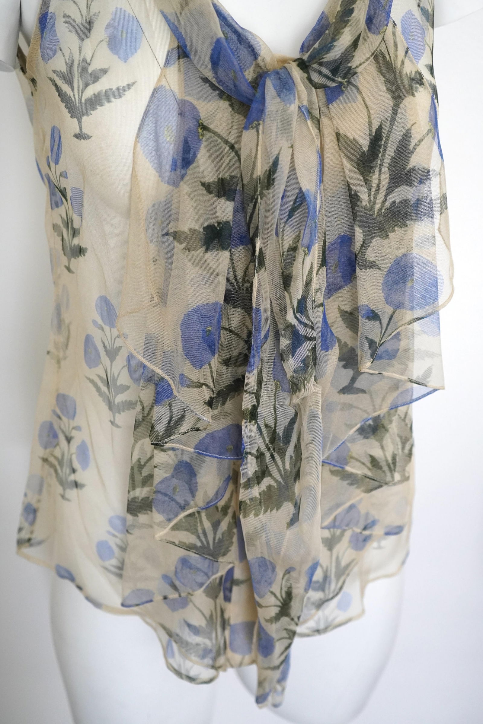 Oscar De La Renta Sheer Floral Sleeveless Blouse - 5