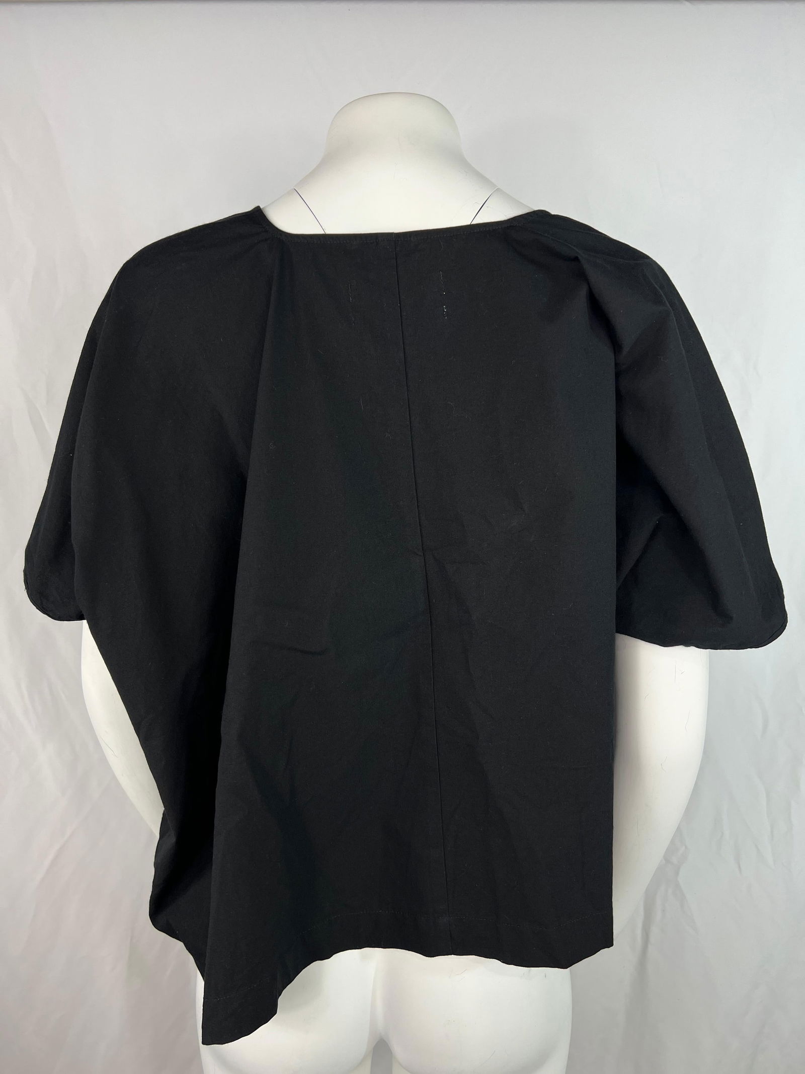 Smock Black Cotton Top Blouse - 17