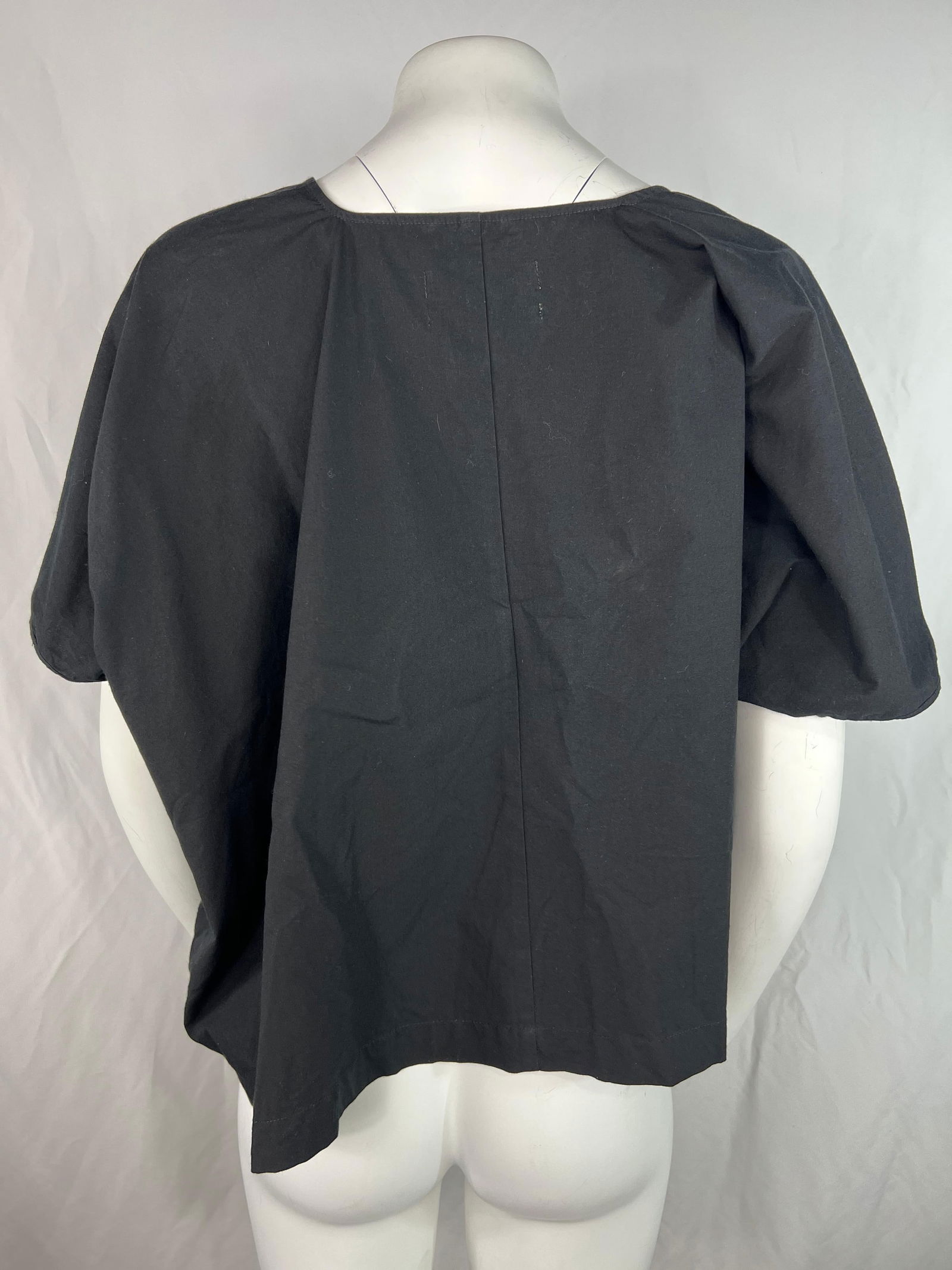 Smock Black Cotton Top Blouse - 9