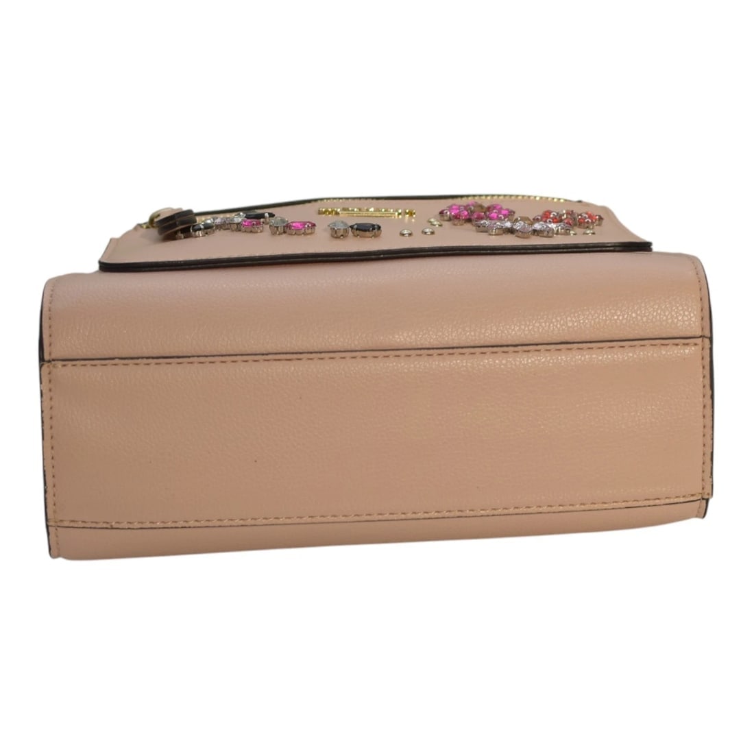 My Twin Twinset Nude Pink Embellished Handbag with Detachable Pouch & Strap - 10