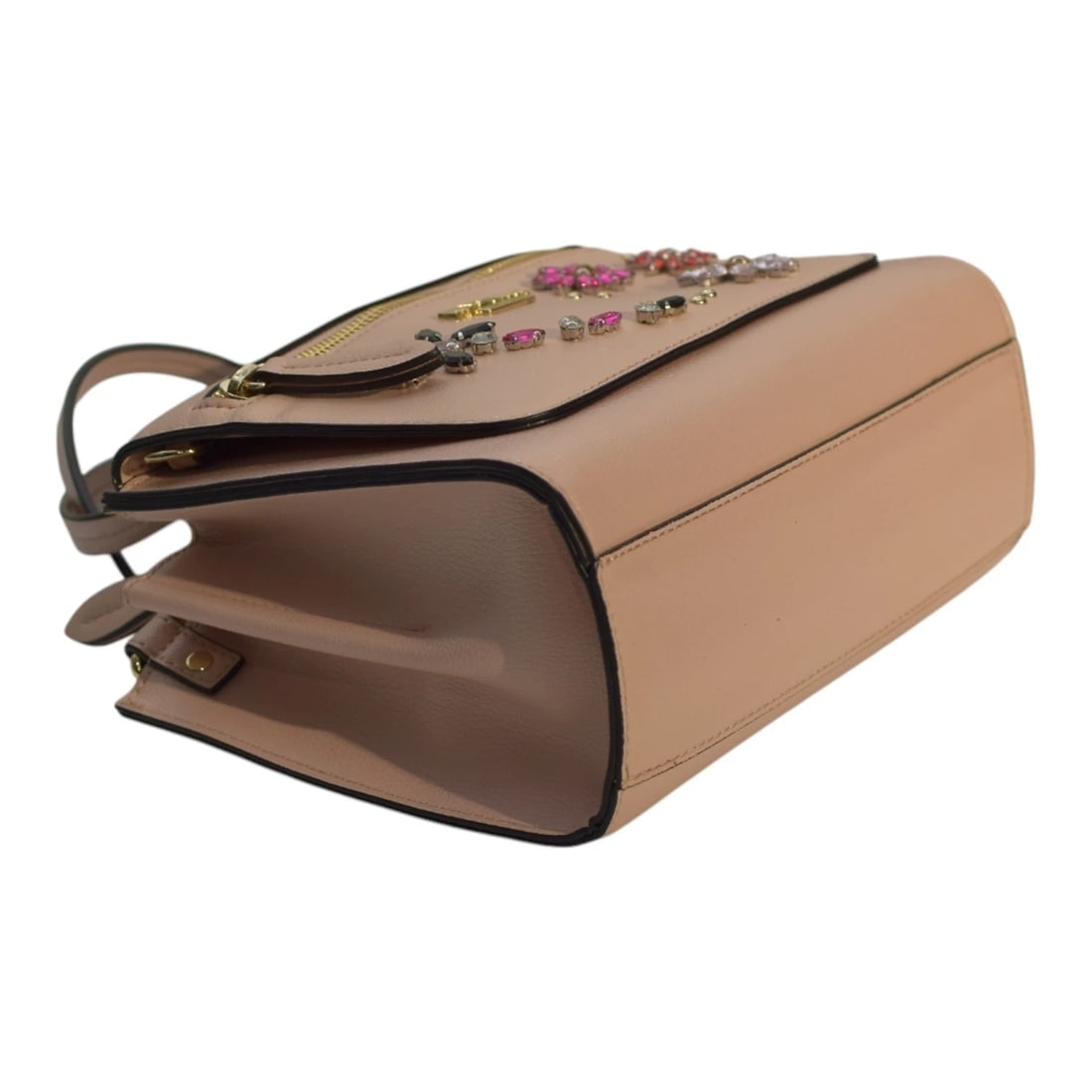 My Twin Twinset Nude Pink Embellished Handbag with Detachable Pouch & Strap - 11