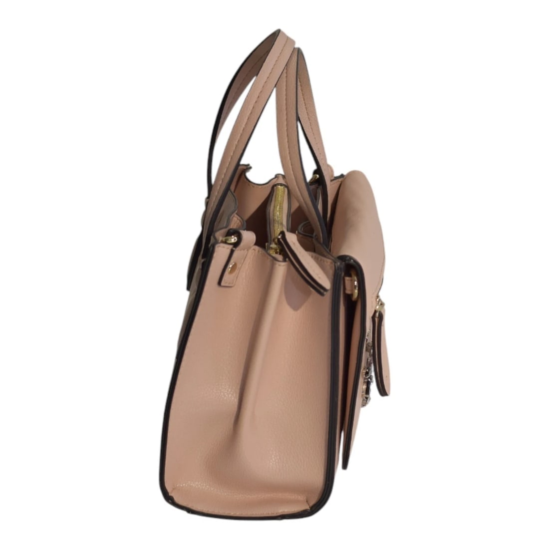 My Twin Twinset Nude Pink Embellished Handbag with Detachable Pouch & Strap - 7