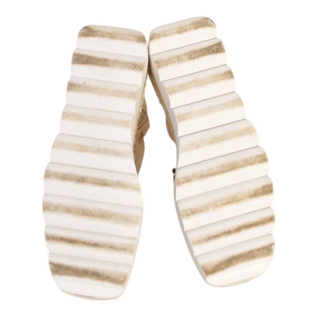 Marni Beige Black Fabric Ankle Tie Up Espadrille Platform Shoes size 38 - 6