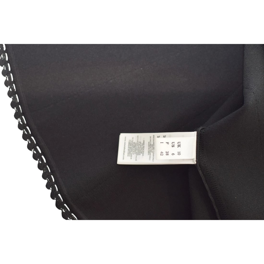 VB Body Victoria Beckham Black Scallop Trim Crop Top & Flared Midi Skirt Set 6 - 15