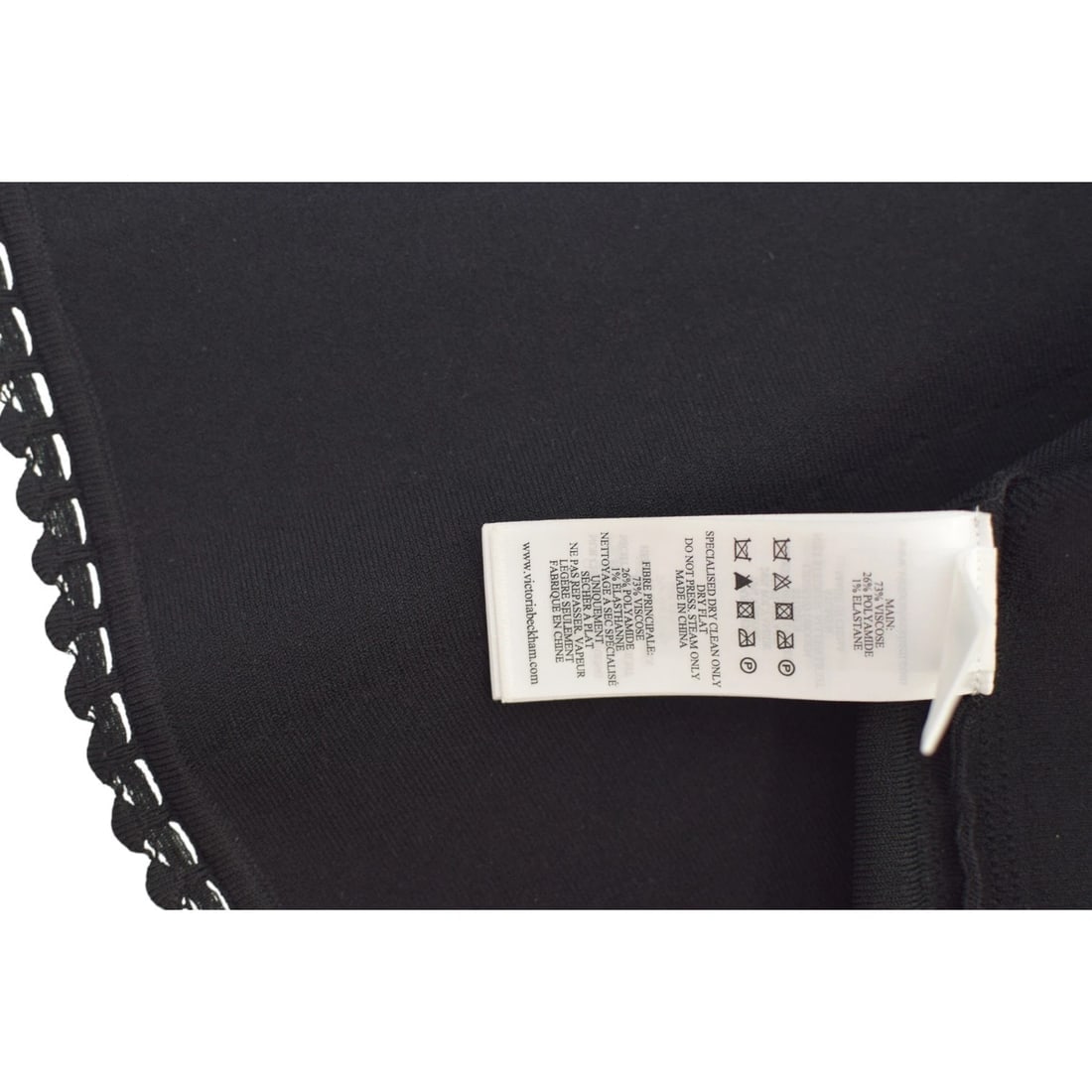 VB Body Victoria Beckham Black Scallop Trim Crop Top & Flared Midi Skirt Set 6 - 16