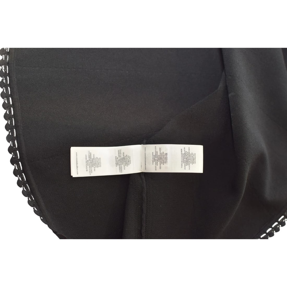 VB Body Victoria Beckham Black Scallop Trim Crop Top & Flared Midi Skirt Set 6 - 17