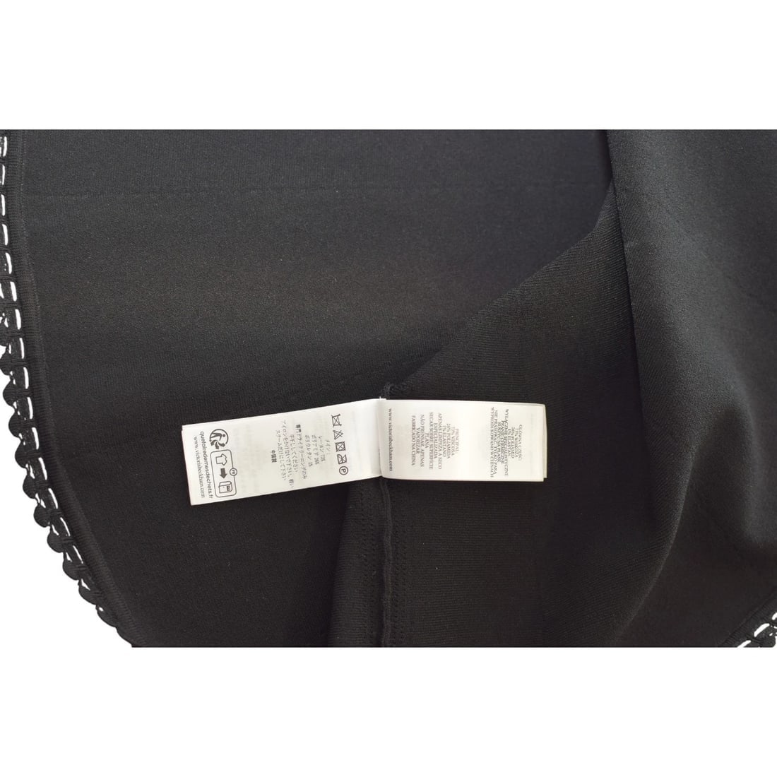 VB Body Victoria Beckham Black Scallop Trim Crop Top & Flared Midi Skirt Set 6 - 19