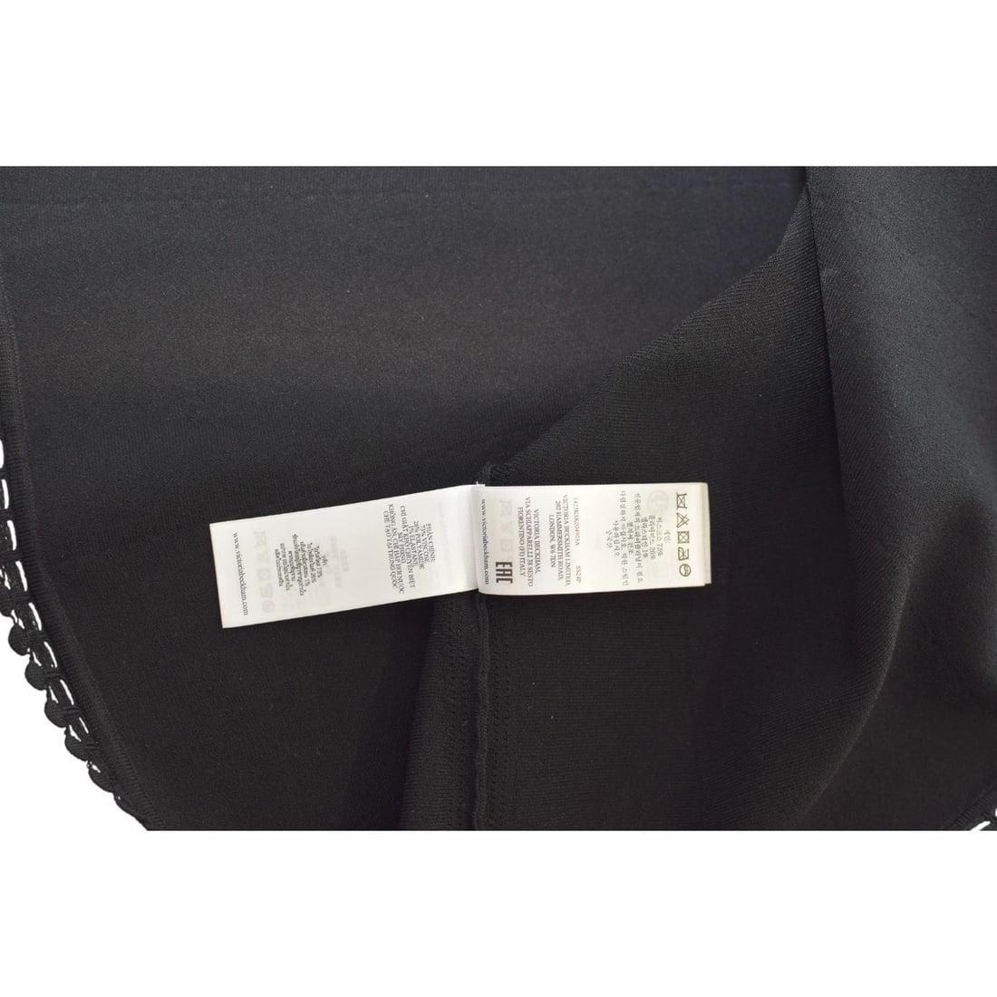 VB Body Victoria Beckham Black Scallop Trim Crop Top & Flared Midi Skirt Set 6 - 20