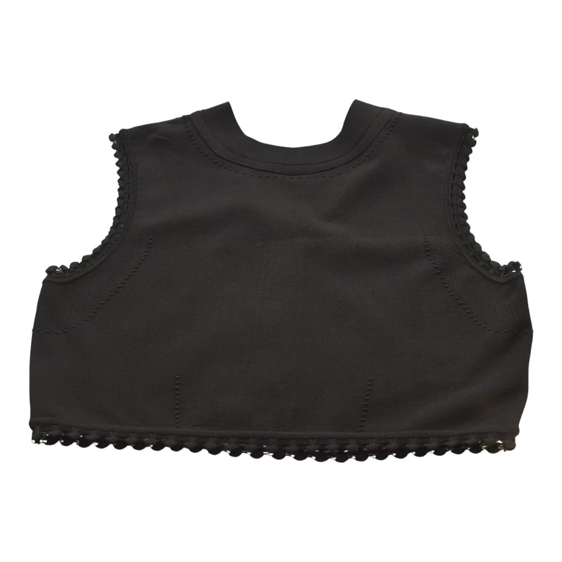 VB Body Victoria Beckham Black Scallop Trim Crop Top & Flared Midi Skirt Set 6 - 7