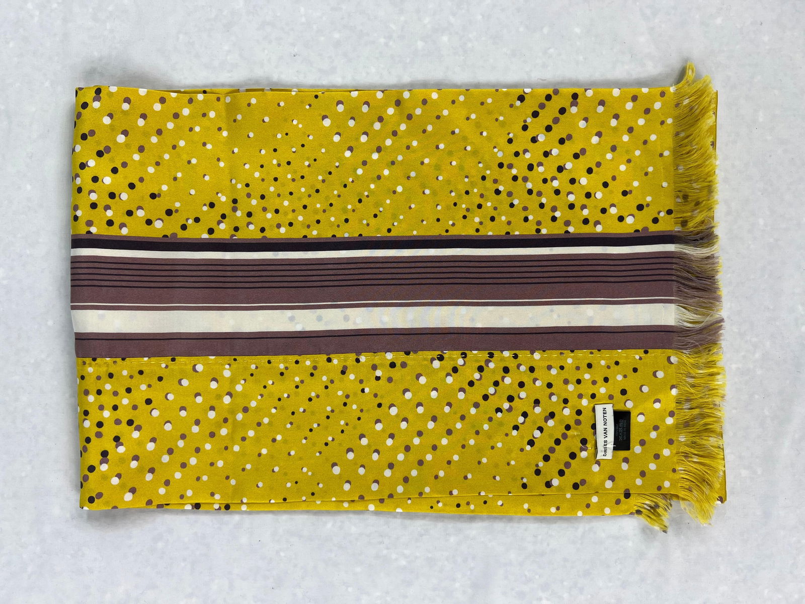 Dries Van Noten Yellow Silk Scarf - 4