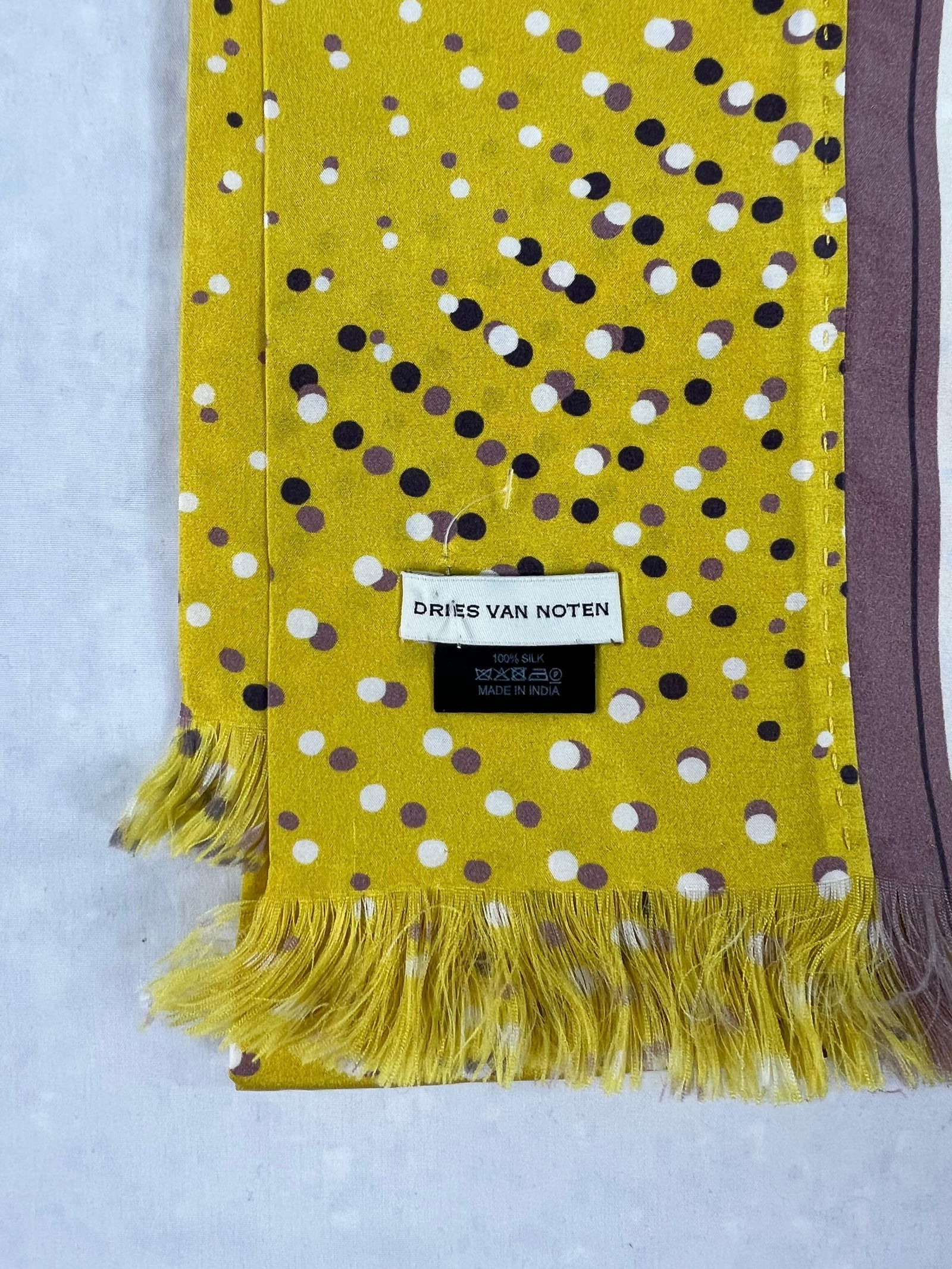 Dries Van Noten Yellow Silk Scarf - 5