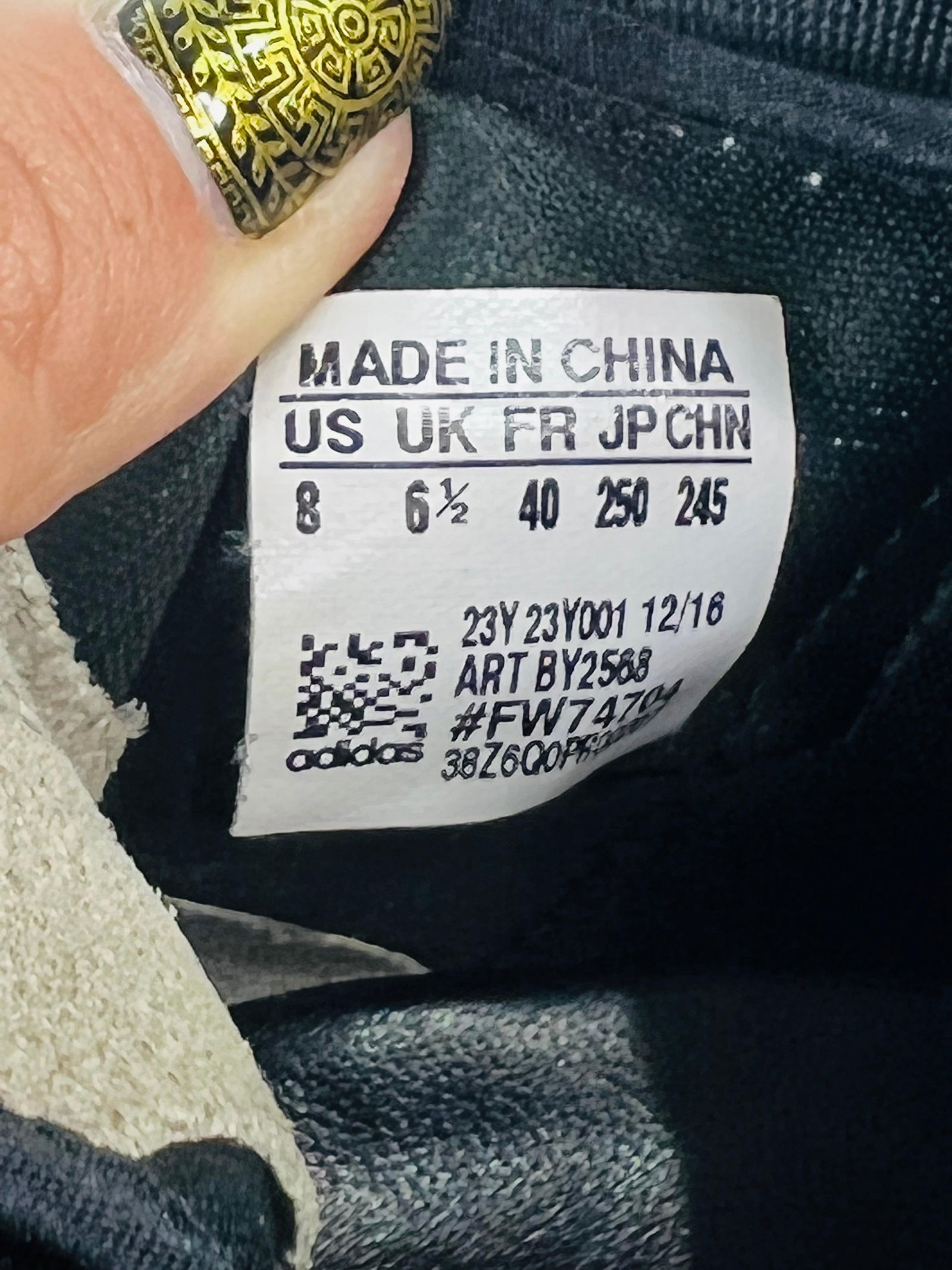 Y-3 Rhita Sport Black and White Sneakers, Size 38 - 6