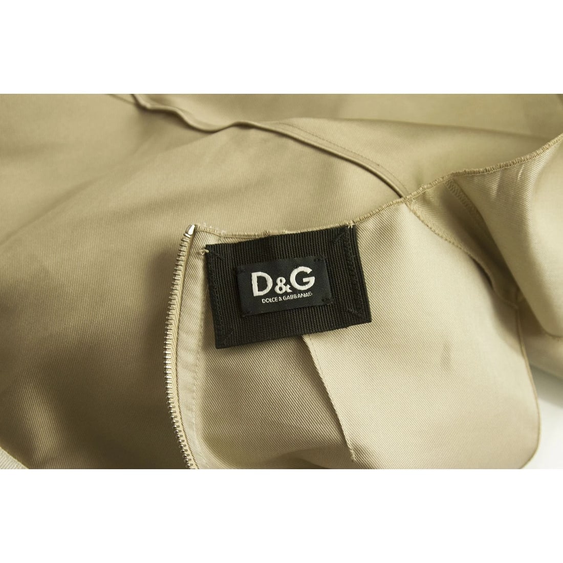 Dolce & Gabbana Metallic Beige Unhemmed Knee Length Sleeveless Tank Dress Sz 42 - 5