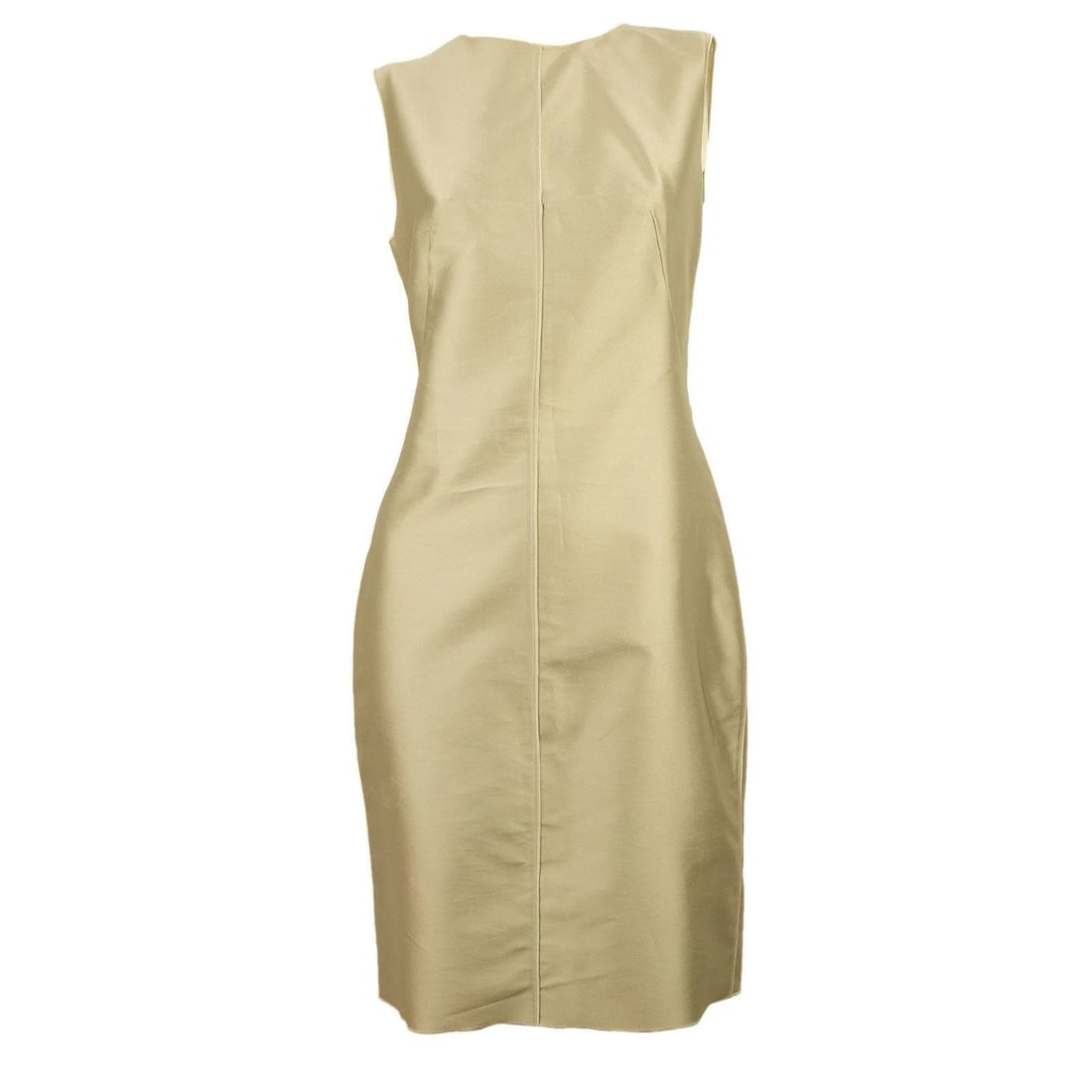 Dolce & Gabbana Metallic Beige Unhemmed Knee Length Sleeveless Tank Dress Sz 42 - 7