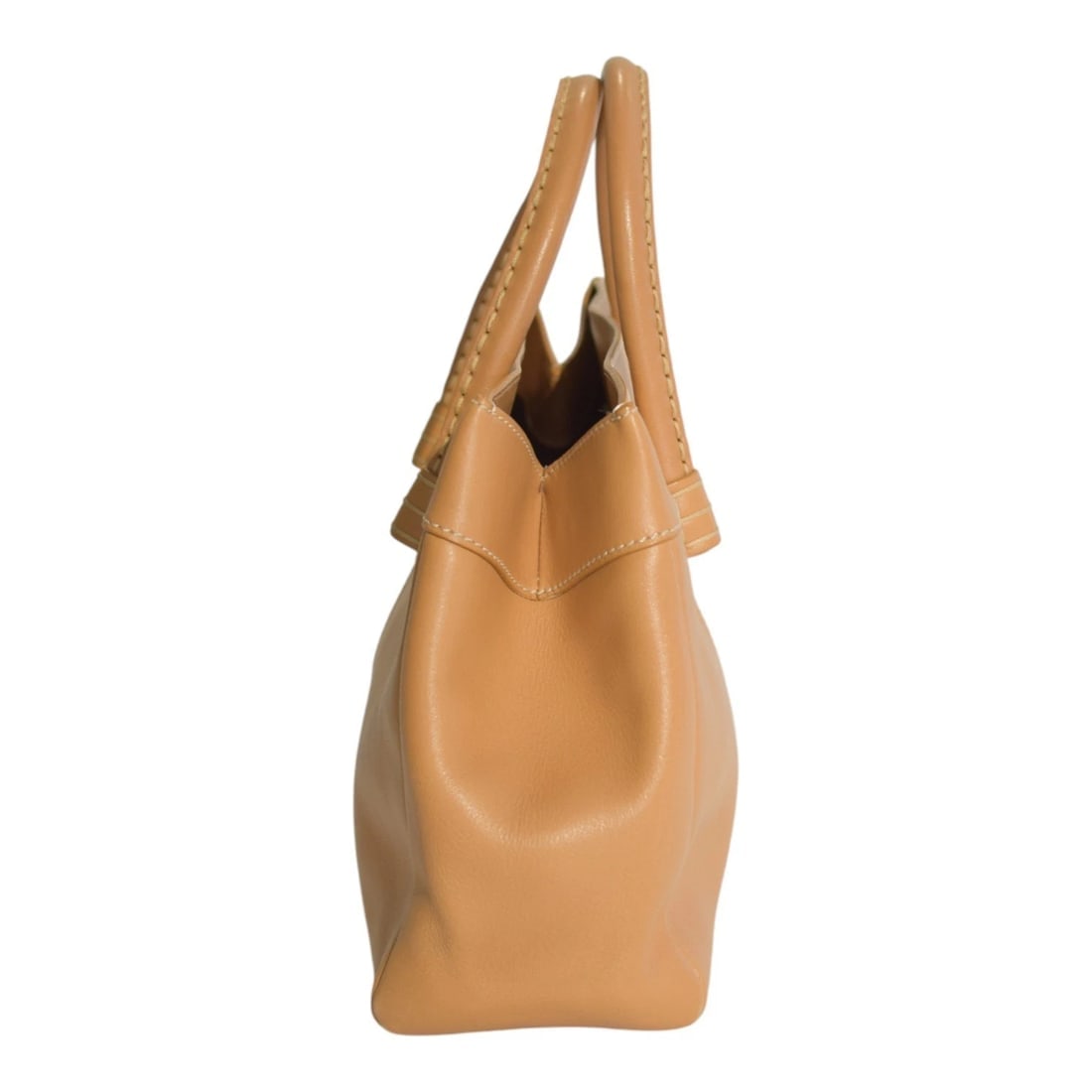 Tod's Caramel Leather Contrast stitching Top Handle Shoulder bag Handbag - 4