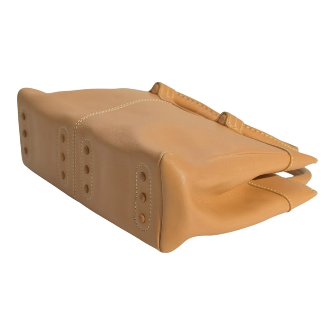 Tod's Caramel Leather Contrast stitching Top Handle Shoulder bag Handbag - 8
