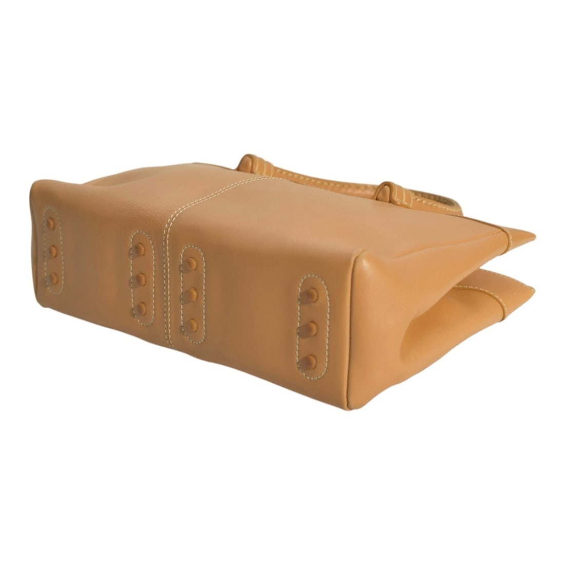 Tod's Caramel Leather Contrast stitching Top Handle Shoulder bag Handbag - 9