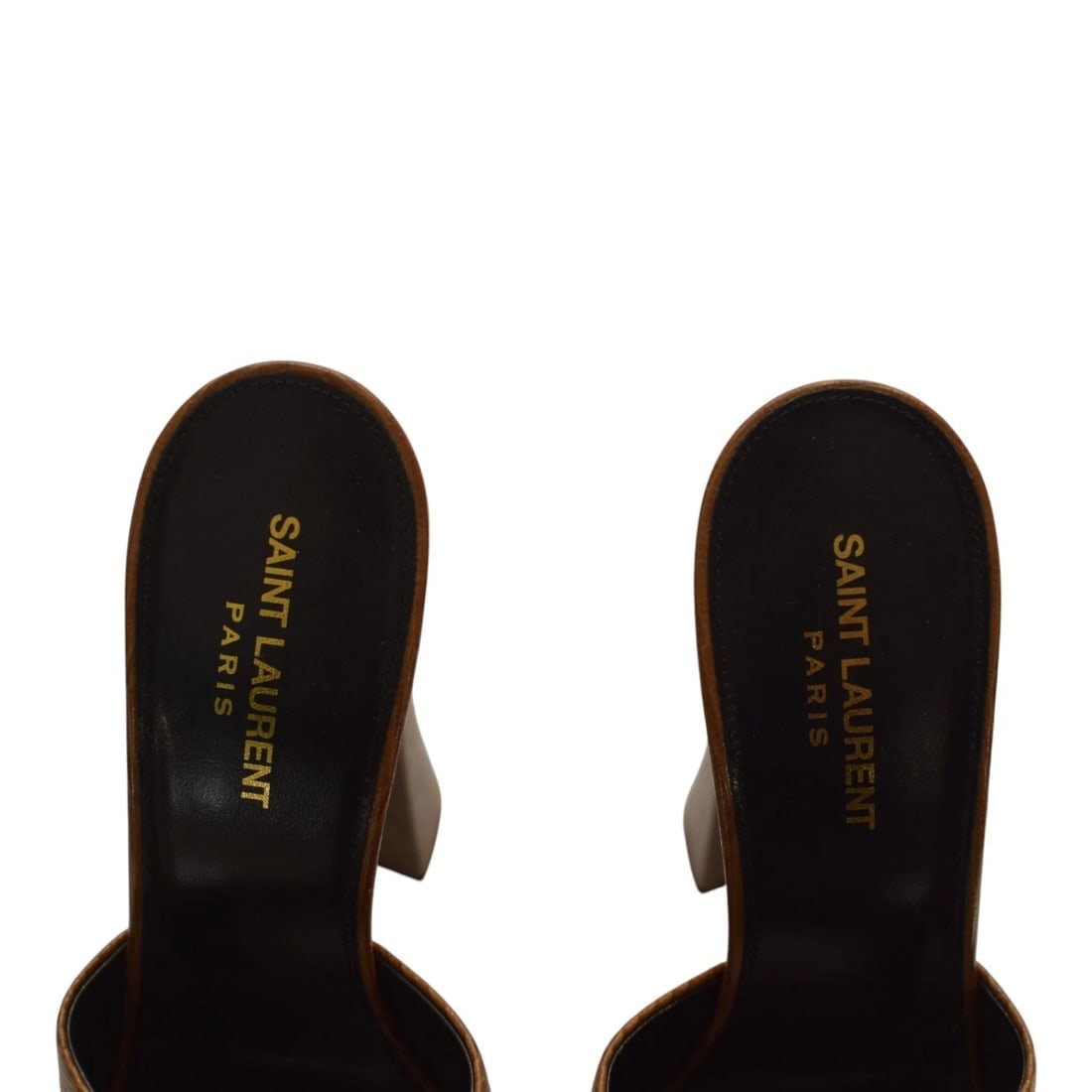 Saint Laurent Boogie 110 lizard-effect caramel brown leather platform YSL mules - 9