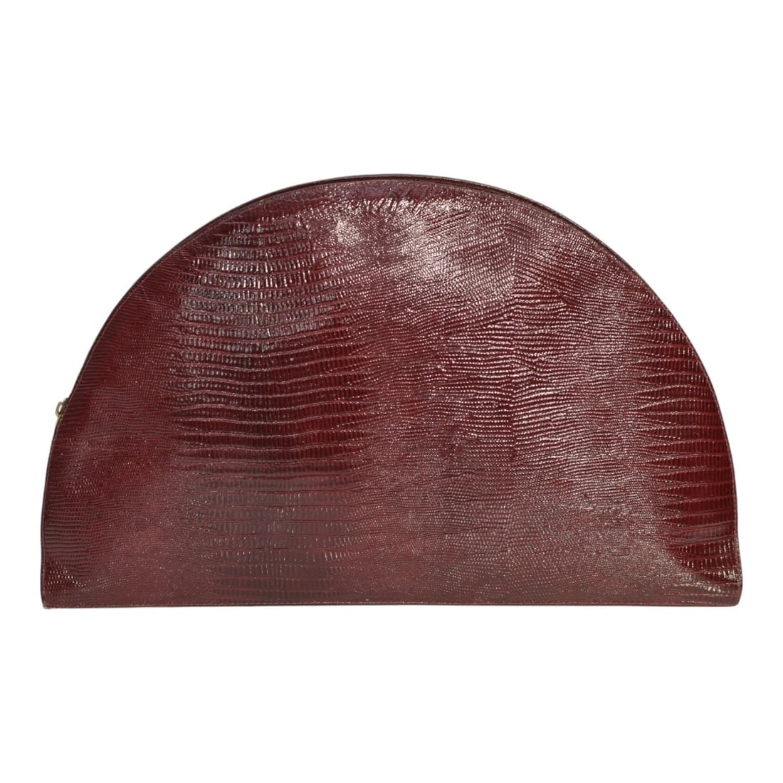 Vergani Vintage Half-Moon Extyra Large Clutch Burgundy Lizard-Embossed Leather: Title:Vergani Vintage Half-Moon Extyra Large Clutch Burgundy Lizard-Embossed LeatherDescription:Vergani Vintage Half-Moon Extyra Large Clutch Burgundy Lizard-Embossed Leather Add a touch of timeless
