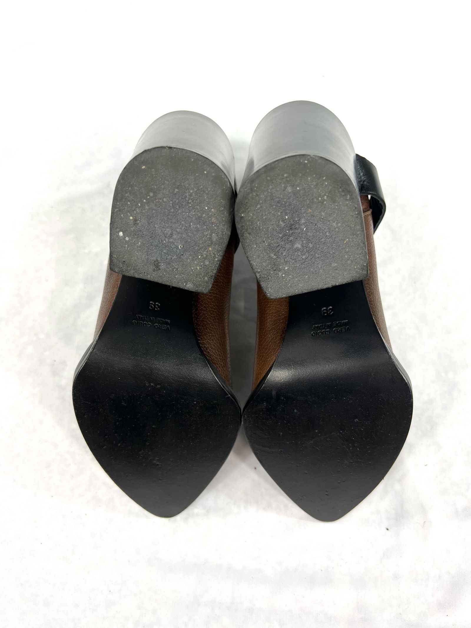 Giampaolo Viozzi Brown and Black Leather Western Ankle Boot, Size 39 - 12