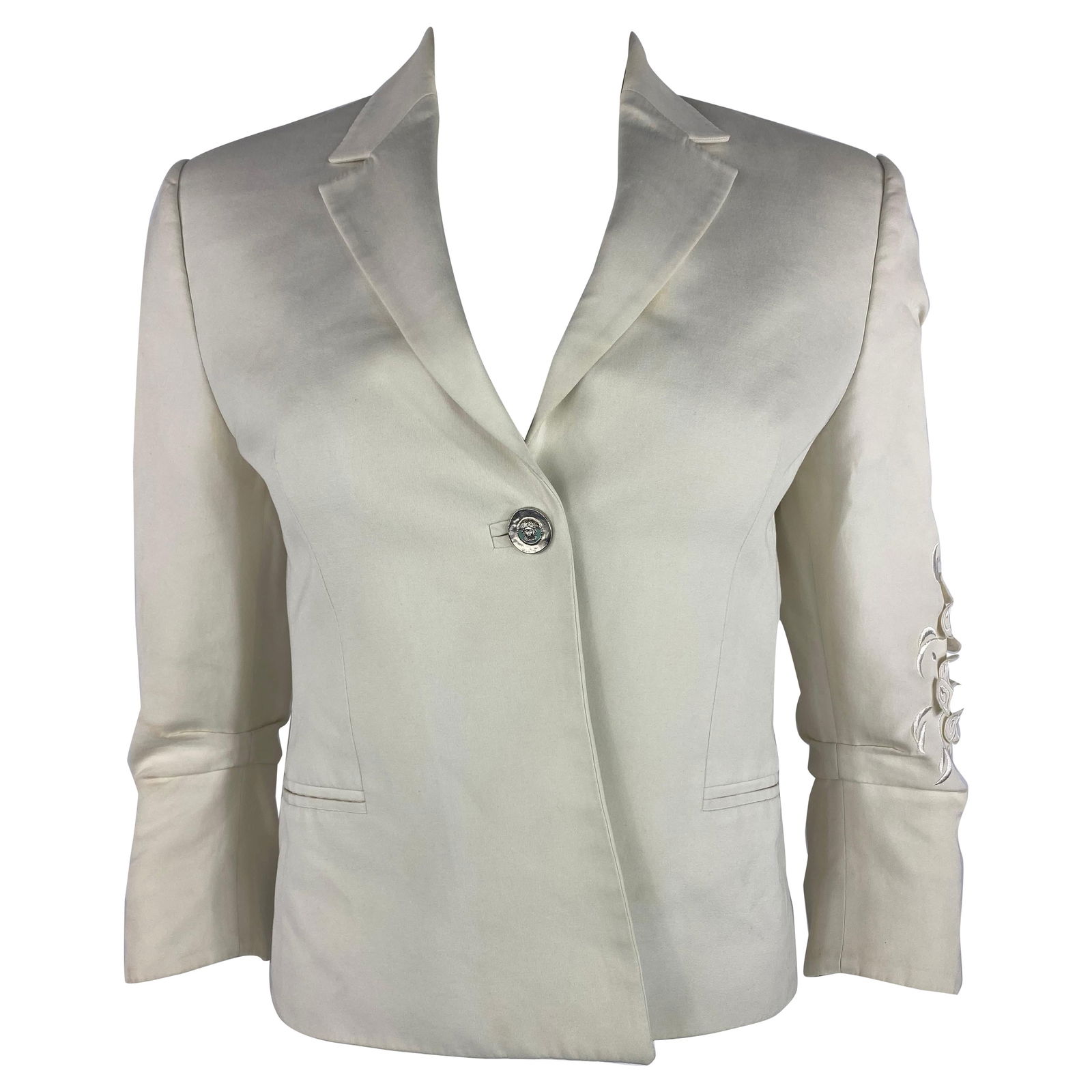 Gianni Versace White Blazer Jacket, Size 38 - 15