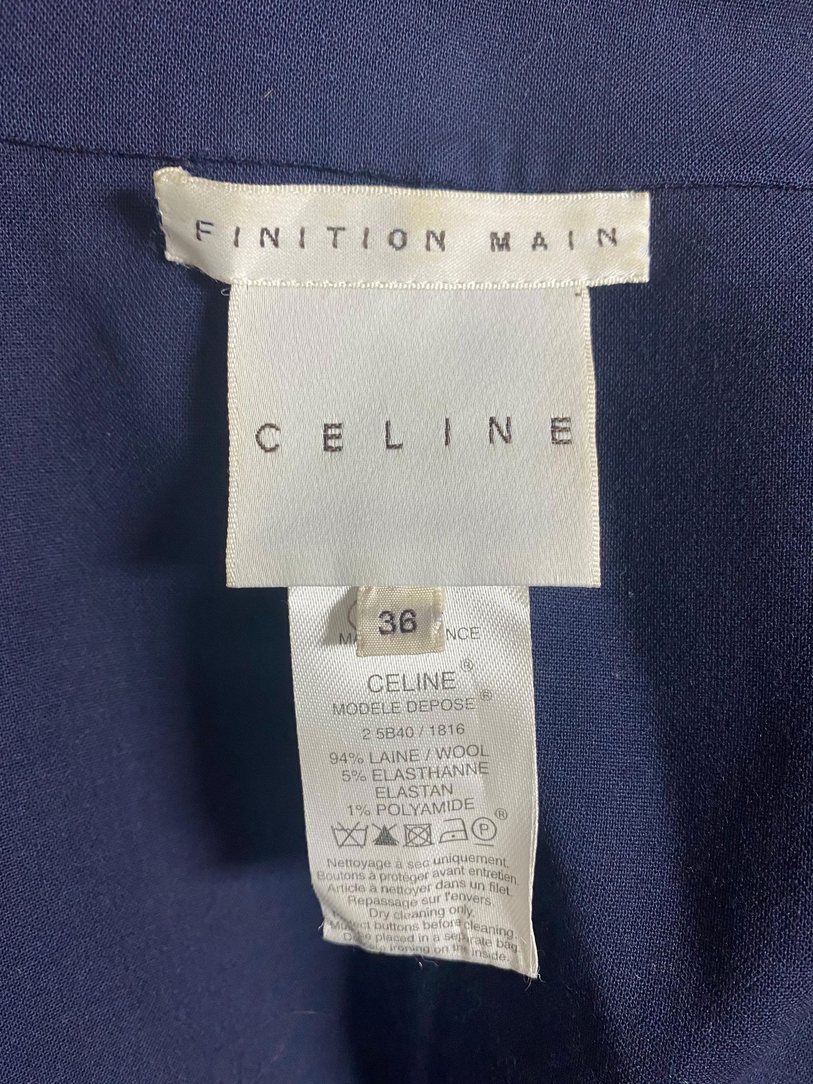 Celine Navy Blazer Jacket, Size 36 - 12