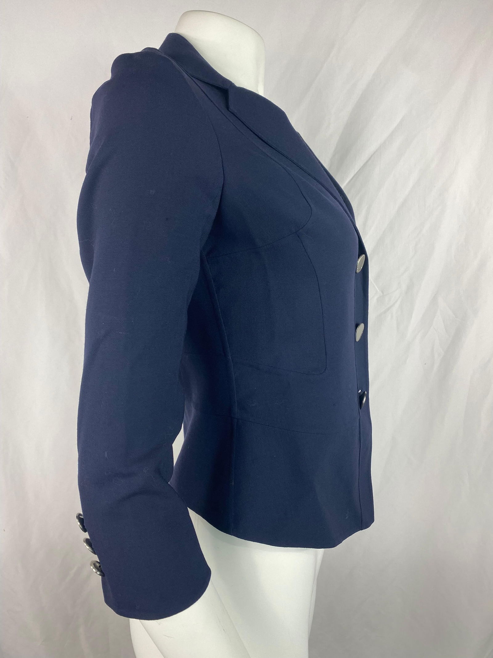 Celine Navy Blazer Jacket, Size 36 - 3