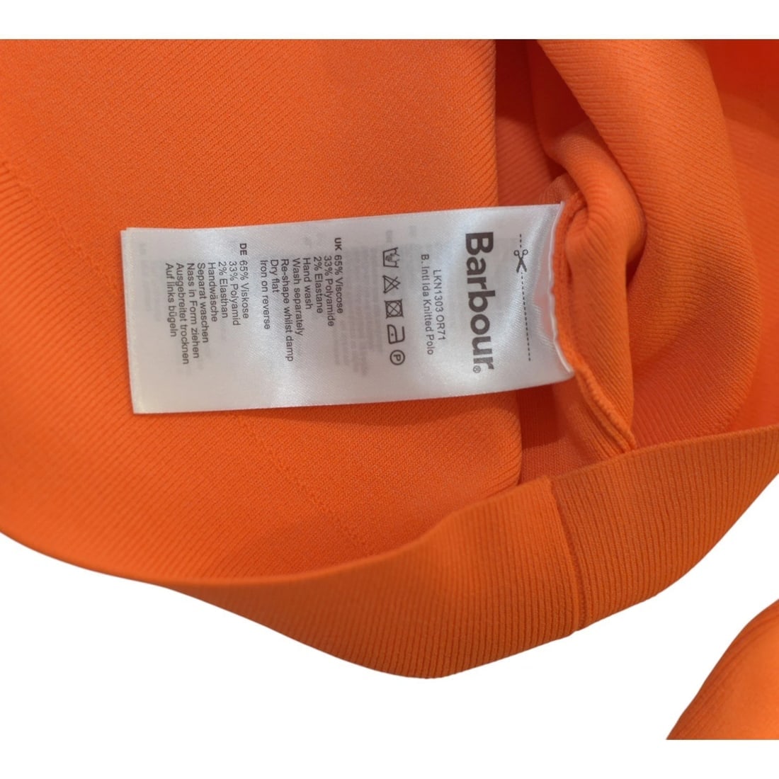 Barbour orange turtle neck long sleeve top blouse viscose size US 6 UK 10 EUR 36 - 5