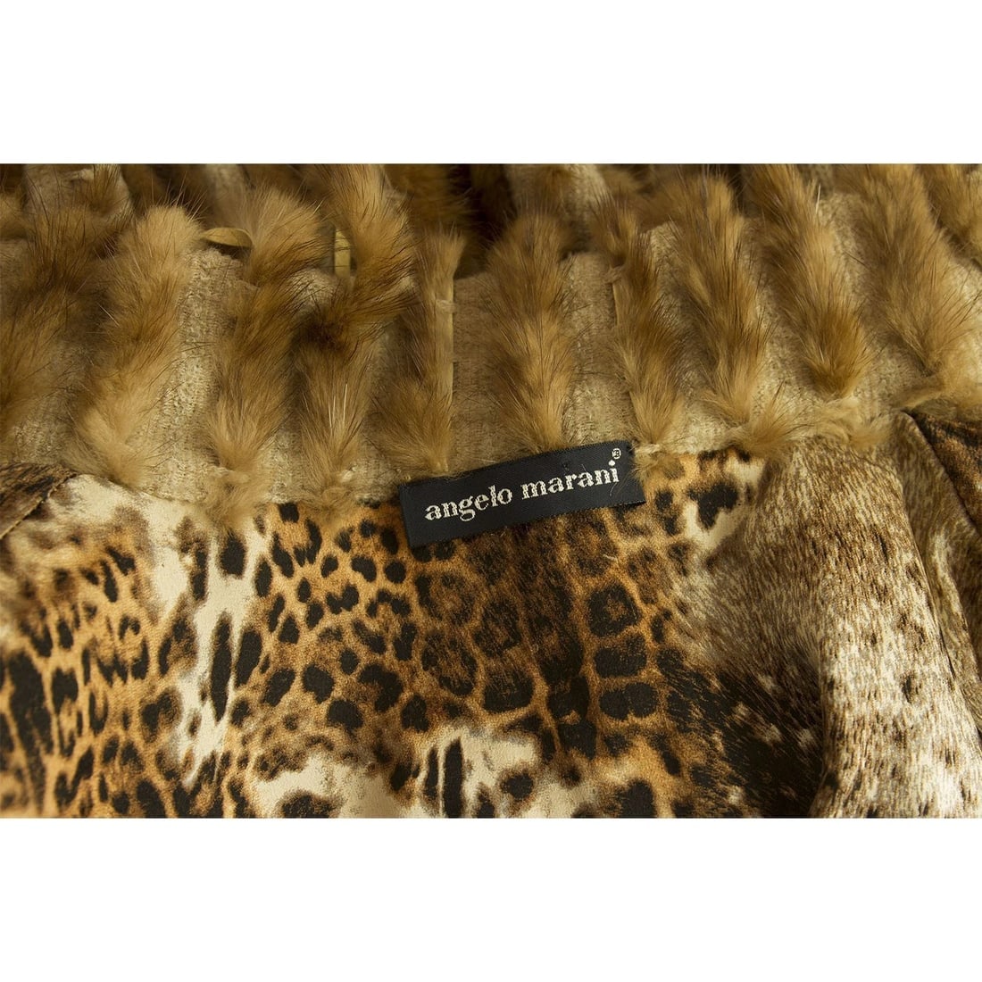 Angelo Marani Beige Wool Vison Fur Long Sleeve Turtle Neck Cardigan - 5