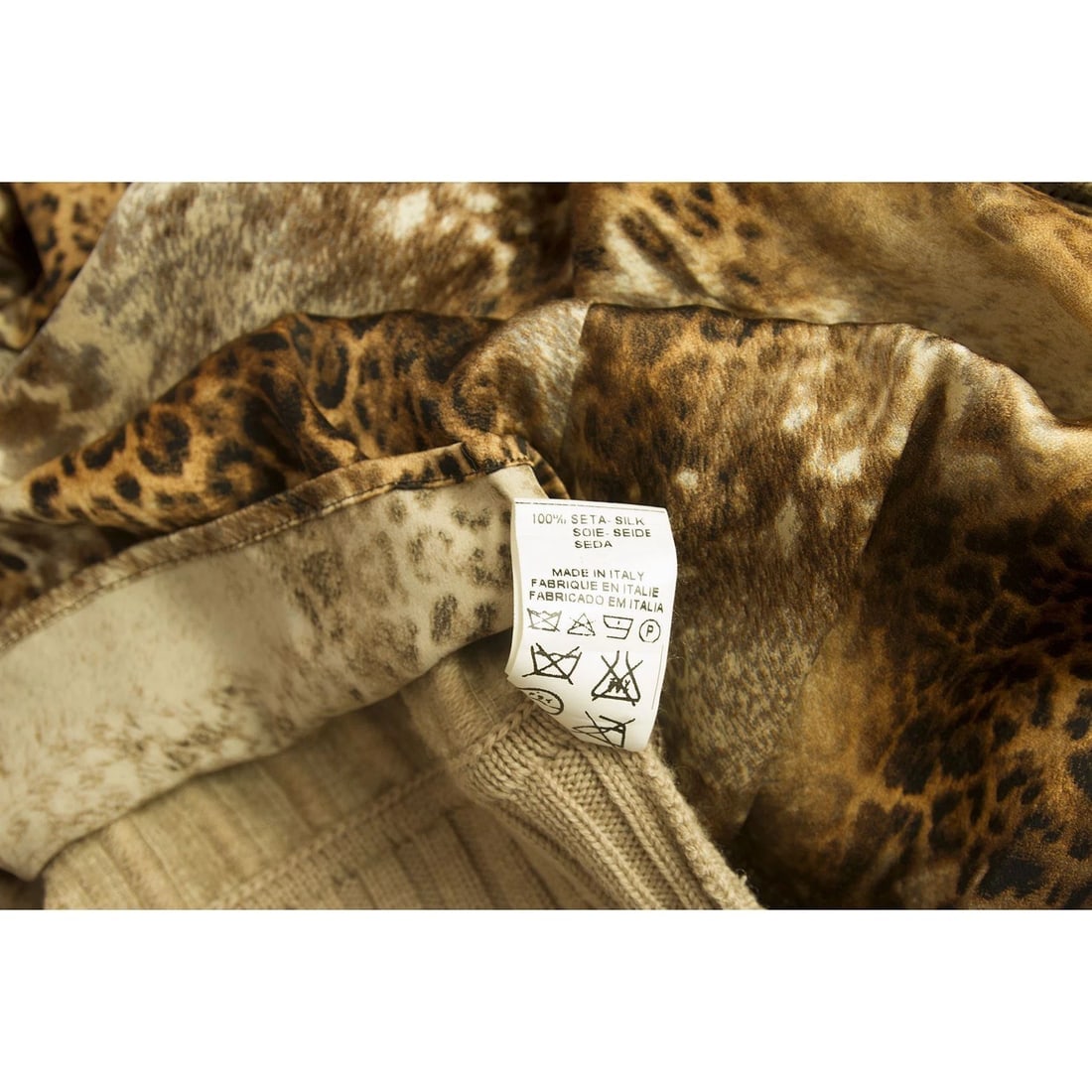 Angelo Marani Beige Wool Vison Fur Long Sleeve Turtle Neck Cardigan - 7