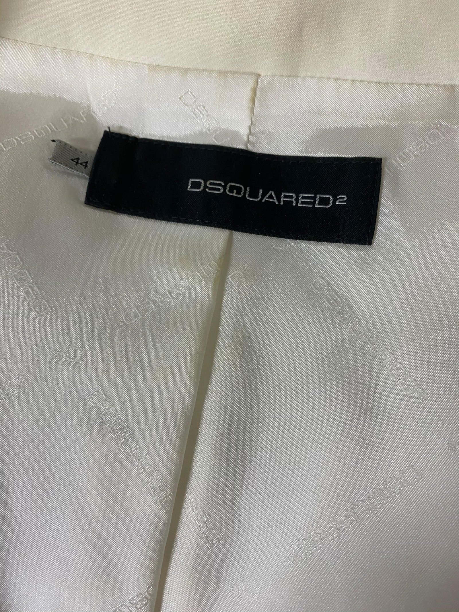 Dsquared2 Cream Cotton Cropped Blazer Jacket Size 44 - 18