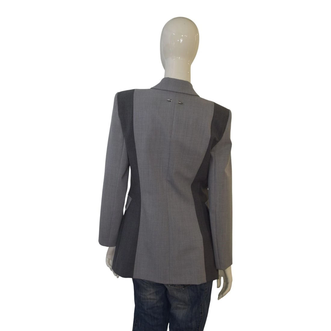Patrizia Pepe Grey Virgin Wool Blazer & Pants Suit – Italian Designer, Size 44 - 5