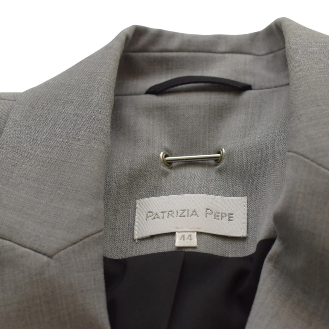 Patrizia Pepe Grey Virgin Wool Blazer & Pants Suit – Italian Designer, Size 44 - 6
