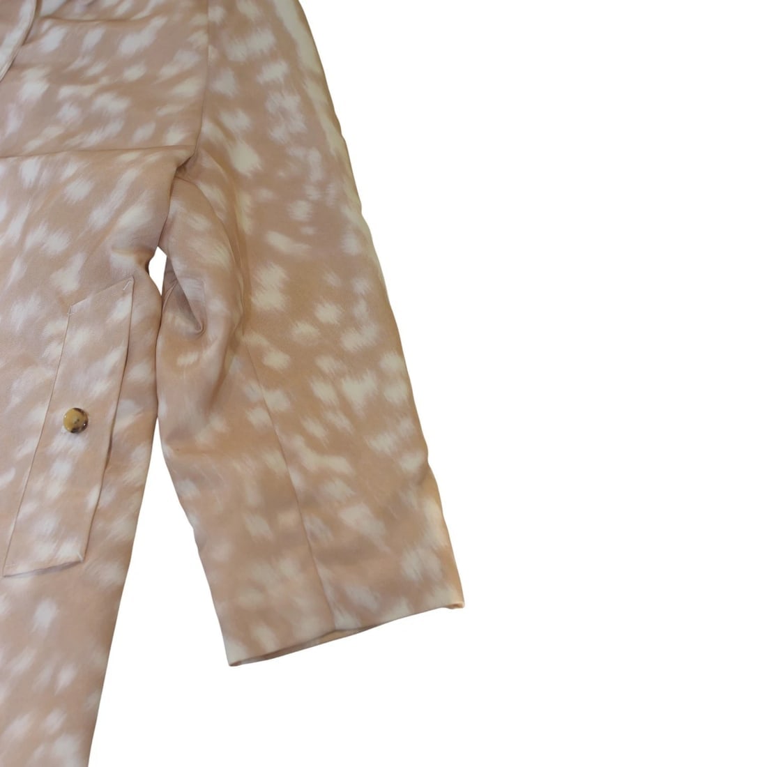 Burberry London Womens Lightweight Coat US 8 IT 42 Beige Deer Print Button Front - 3