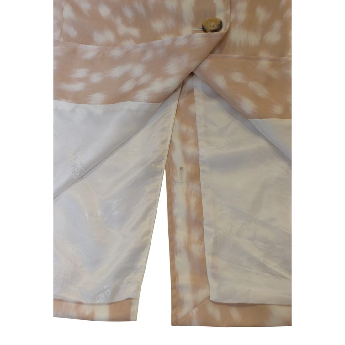 Burberry London Womens Lightweight Coat US 8 IT 42 Beige Deer Print Button Front - 6