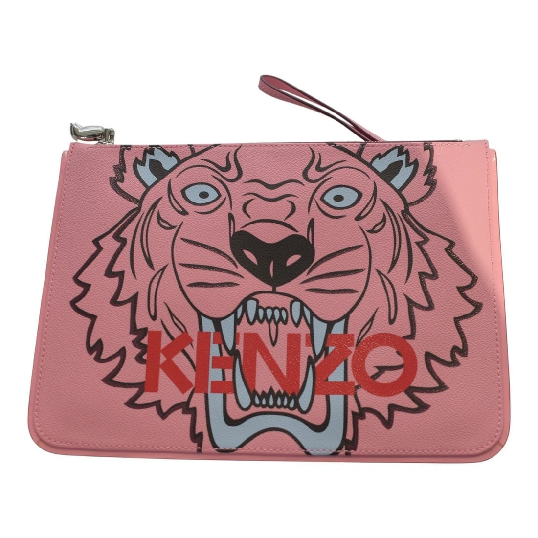 Kenzo Bag Pink Tiger Motif Women's Printed Clutch Bag with paw zipper pull: Title:Kenzo Bag Pink Tiger Motif Women's Printed Clutch Bag with paw zipper pullDescription:Kenzo Bag Pink Tiger Motif Women's Printed Clutch Bag with paw zipper pull Turn heads with this bold and