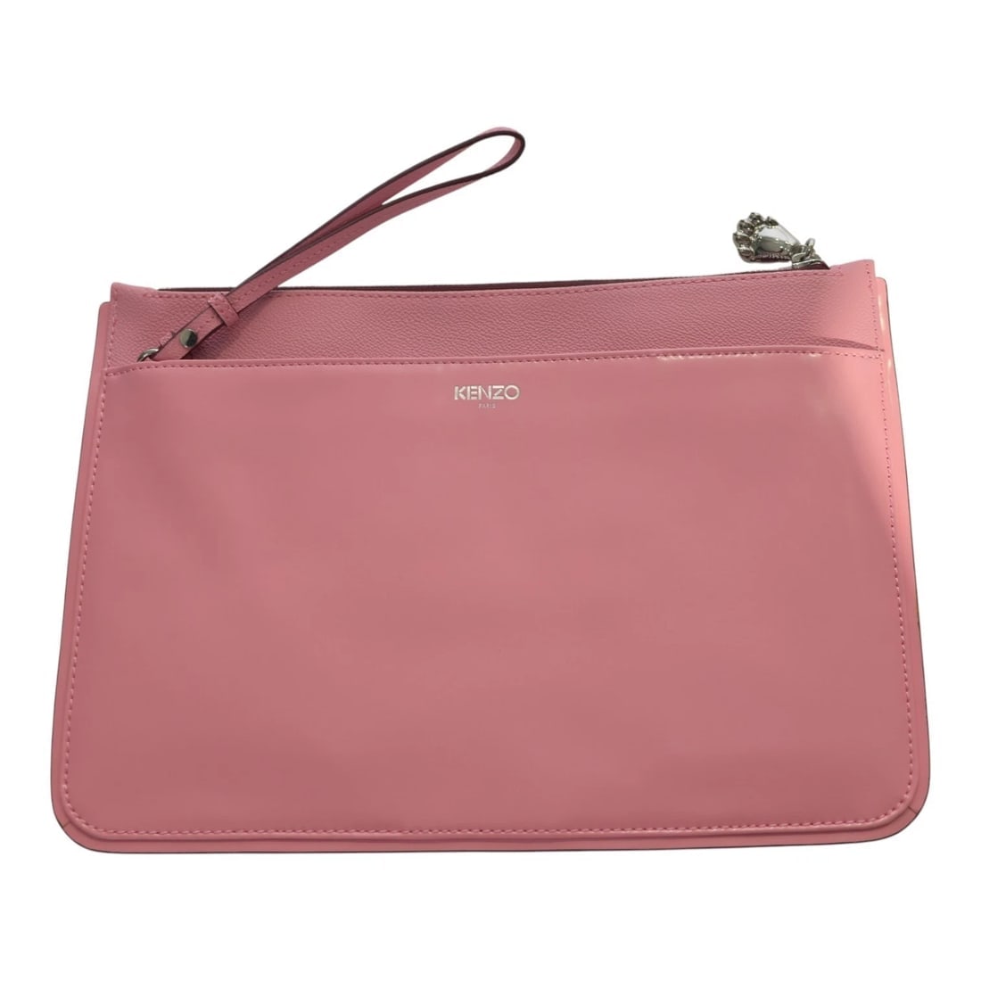 Kenzo Bag Pink Tiger Motif Women's Printed Clutch Bag with paw zipper pull - 2