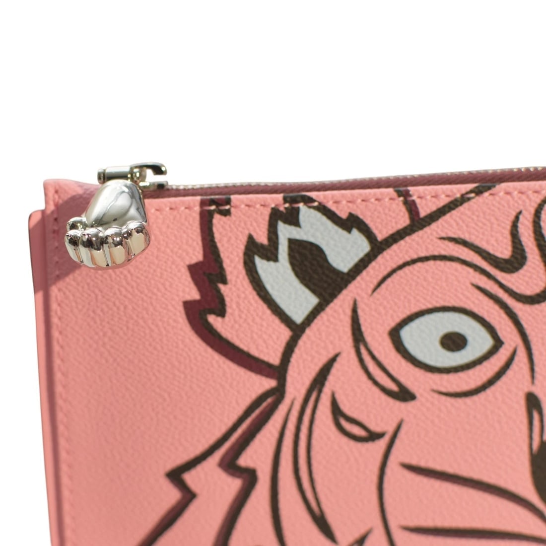 Kenzo Bag Pink Tiger Motif Women's Printed Clutch Bag with paw zipper pull - 3