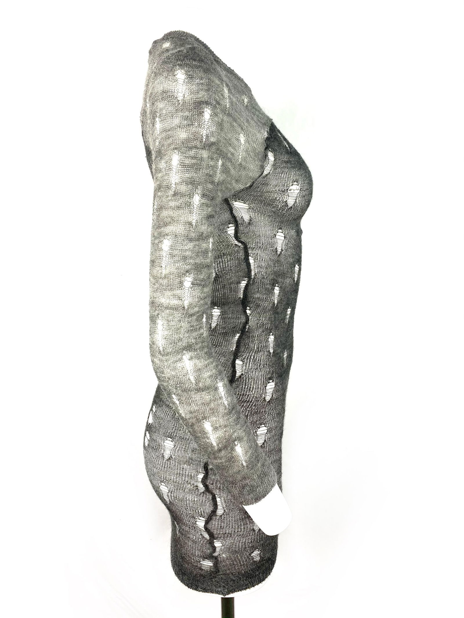 Isabel Marant Grey Distressed Long Sweater - 16