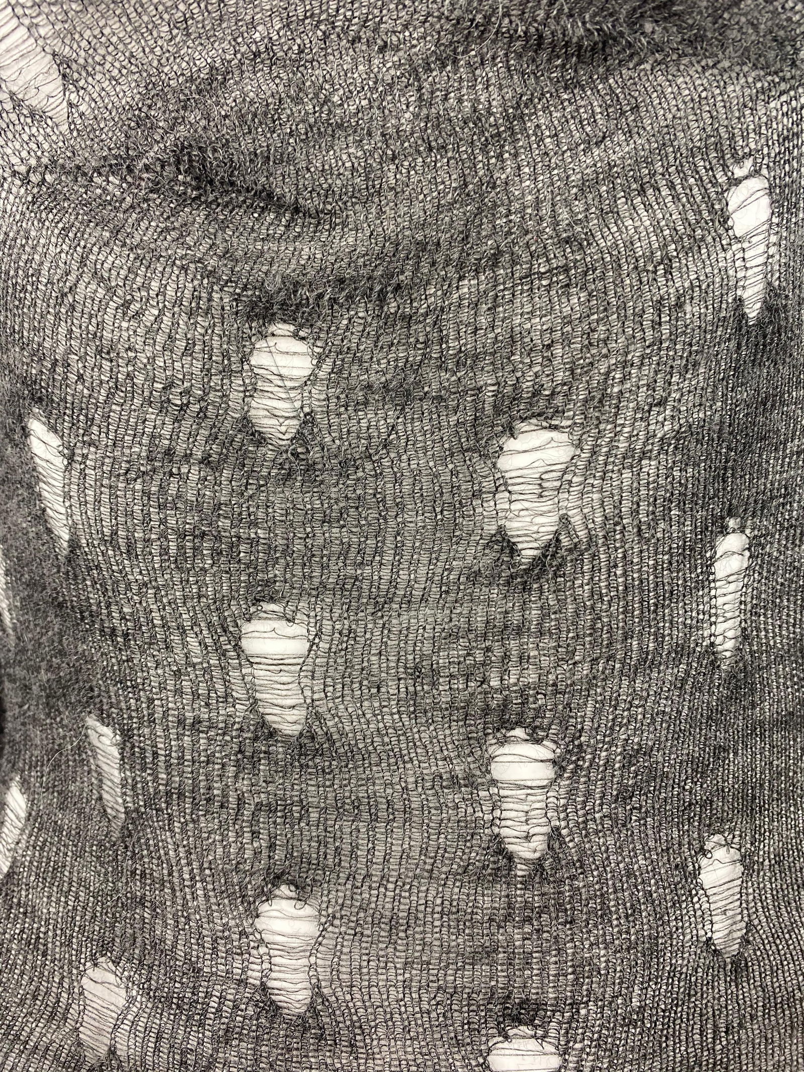 Isabel Marant Grey Distressed Long Sweater - 8