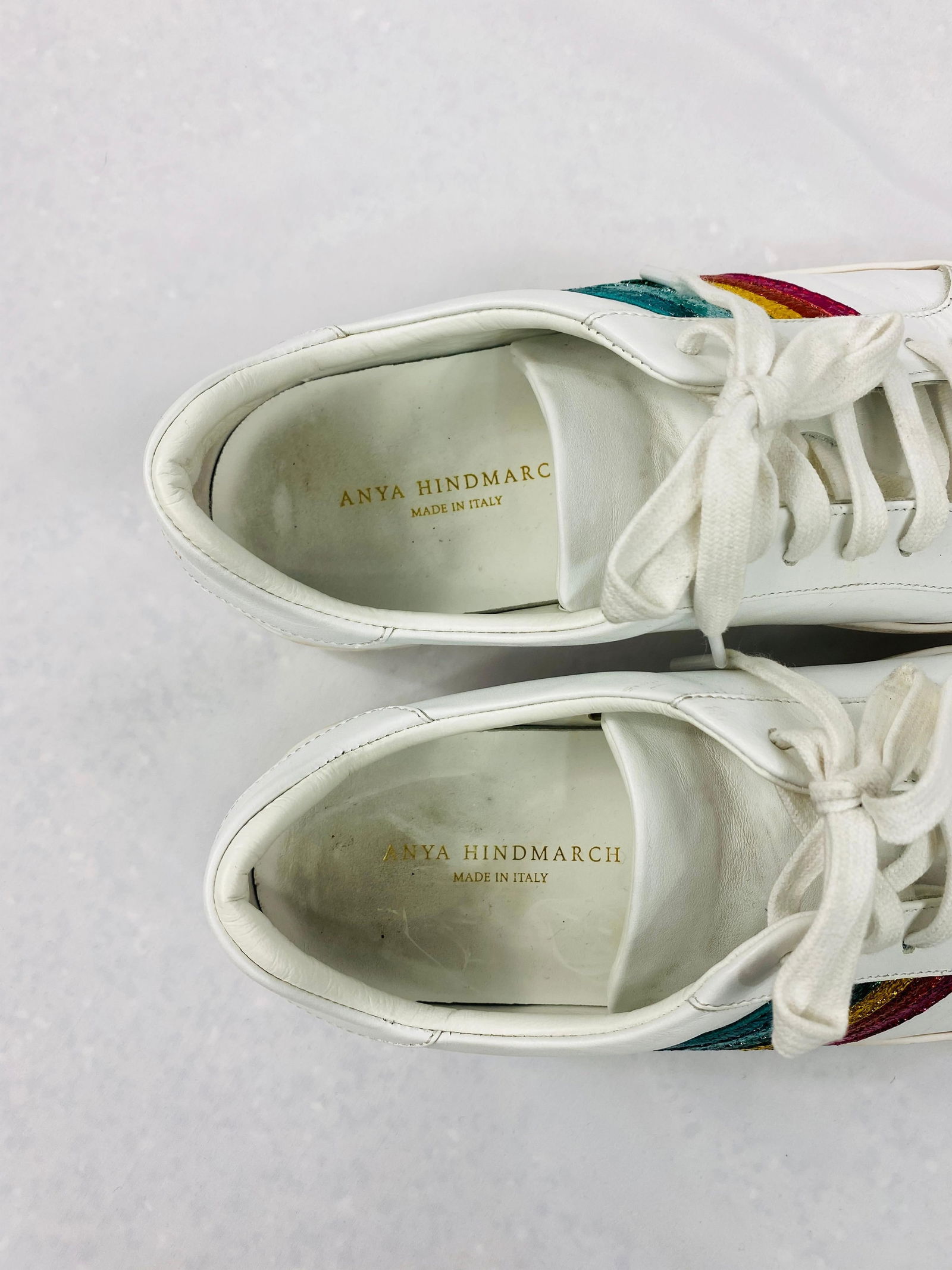 Anya Hindmarch White Leather Sneakers Size 39 - 13