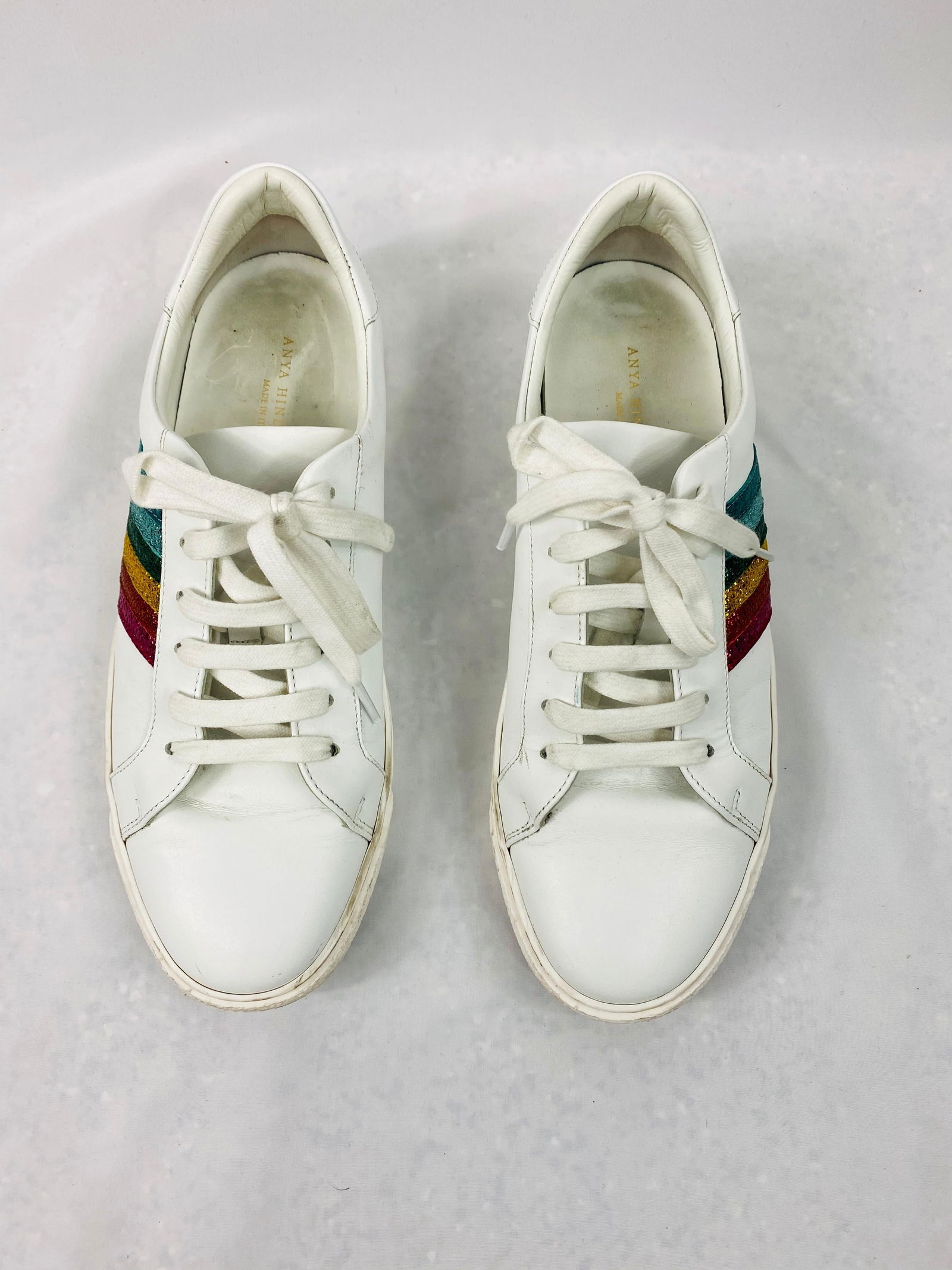 Anya Hindmarch White Leather Sneakers Size 39 - 3