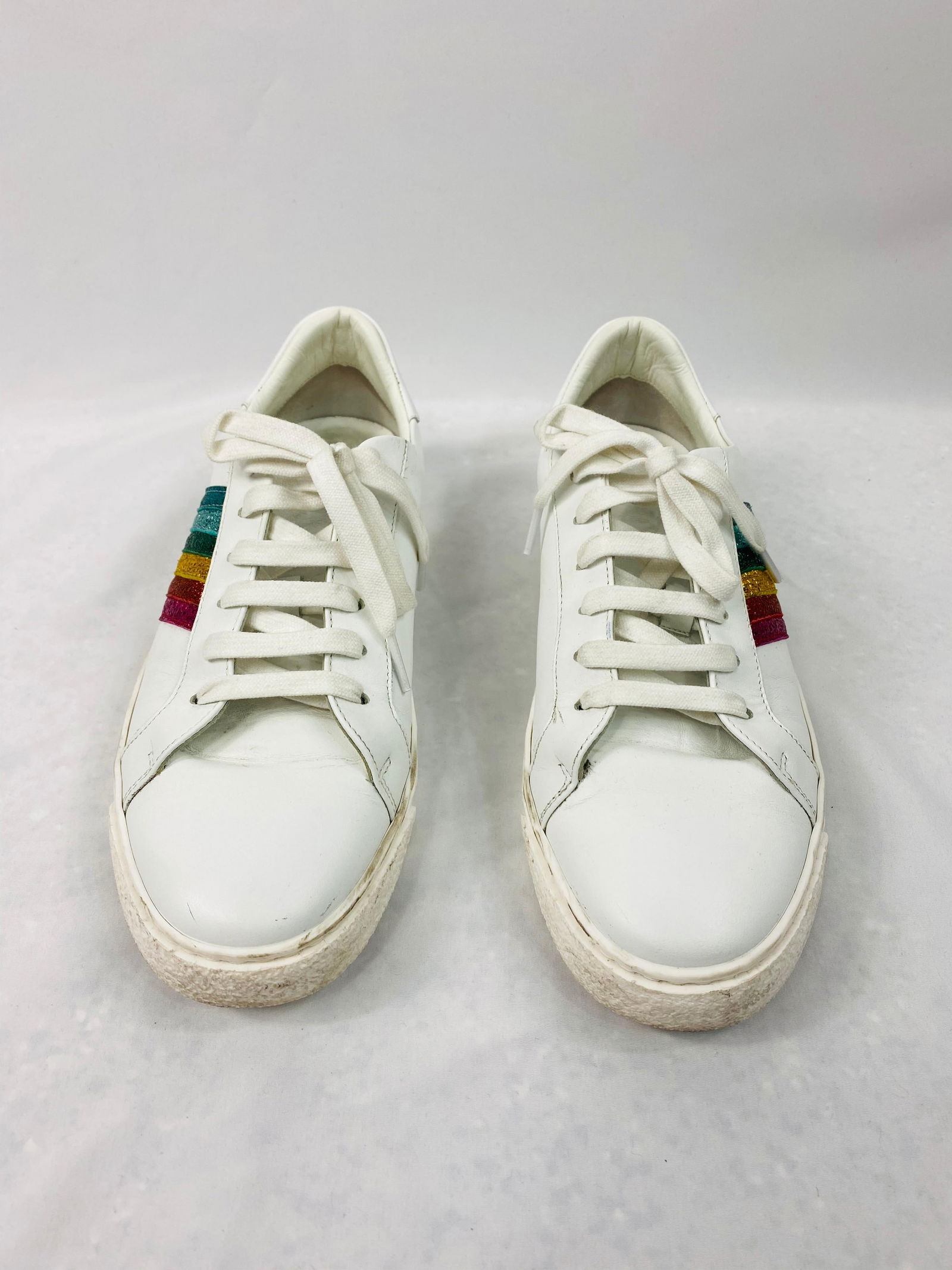 Anya Hindmarch White Leather Sneakers Size 39 - 4