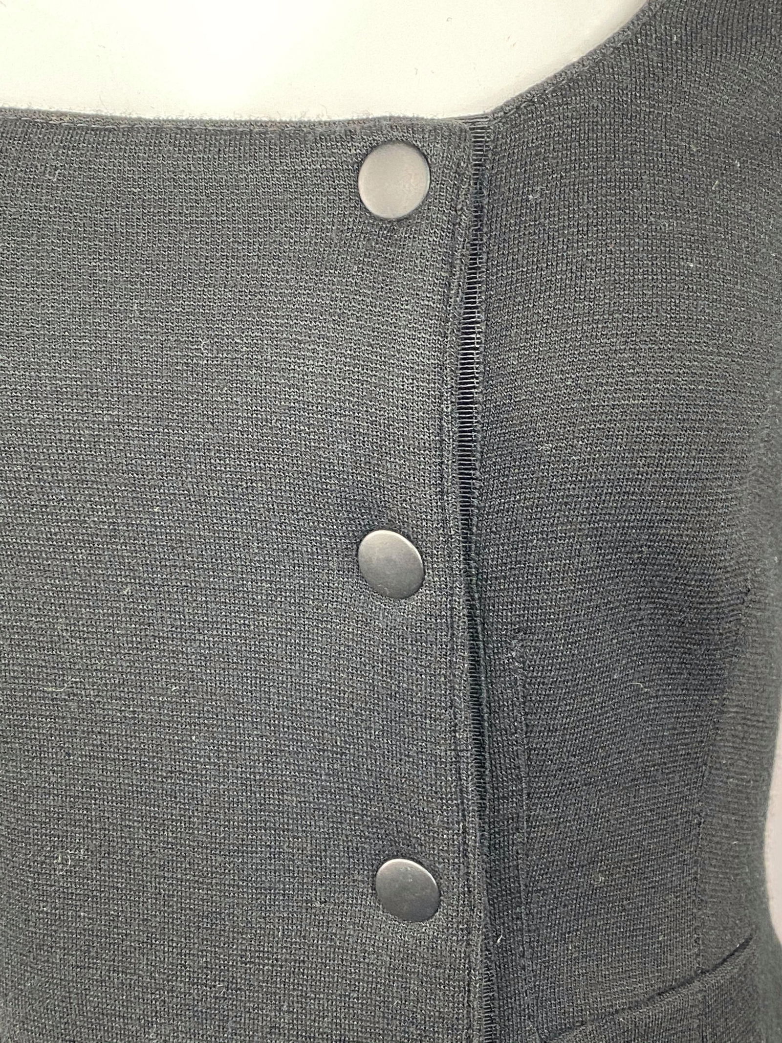 Proenza Schouler Black Wool Mini Coat Dress w/ Buttons Size 4 - 10