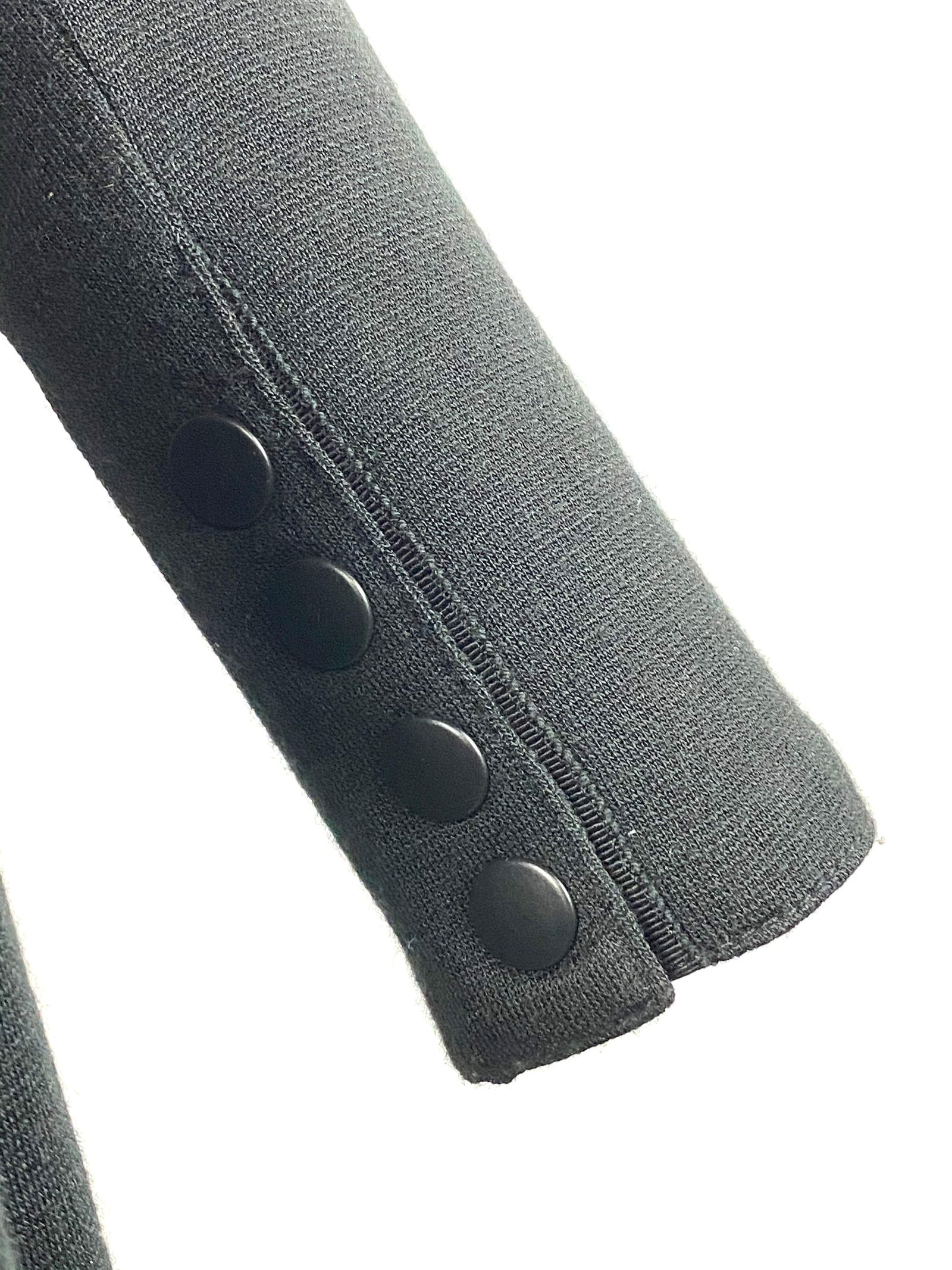 Proenza Schouler Black Wool Mini Coat Dress w/ Buttons Size 4 - 14