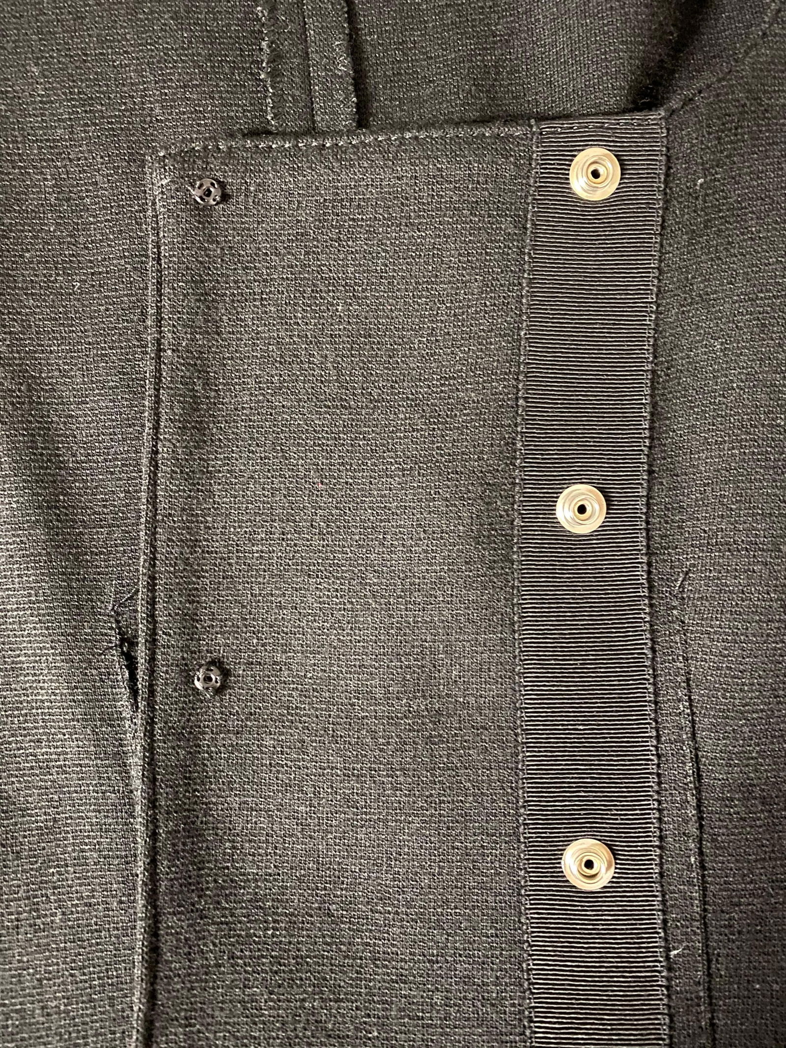 Proenza Schouler Black Wool Mini Coat Dress w/ Buttons Size 4 - 6